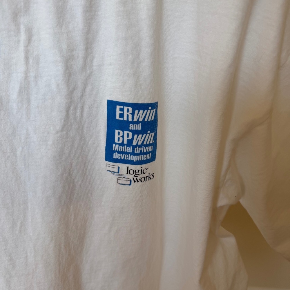 Vintage 90s Tech Silicon Valley Promo T-Shirt White XL Distressed - Picture 3 of 8